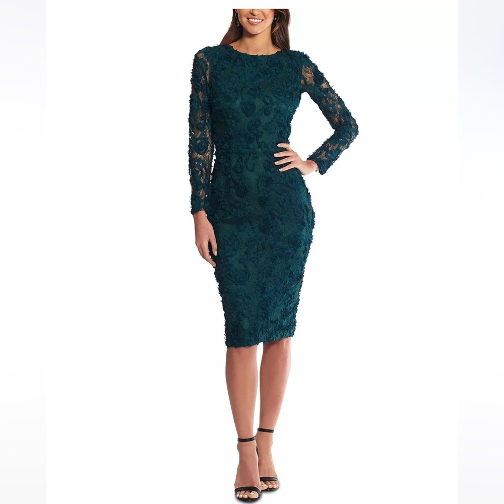XSCAPE Lace Soutache Dress